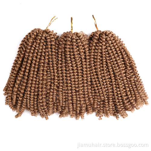 Spring Twist Crochet Hair 8Inch Ombre Bomb Twist Synthetic Braiding Hair 30roots Afro Curly Braids Hair Extension For Women